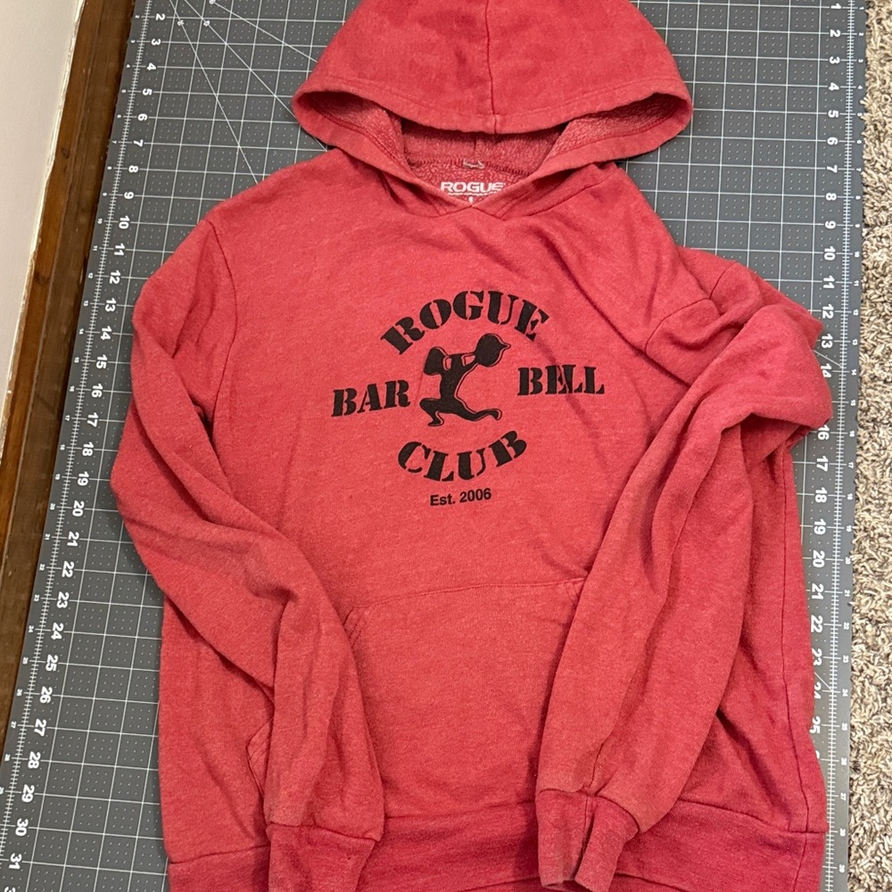 Rogue Red Pullover Hoodie with Barbell Club Logo